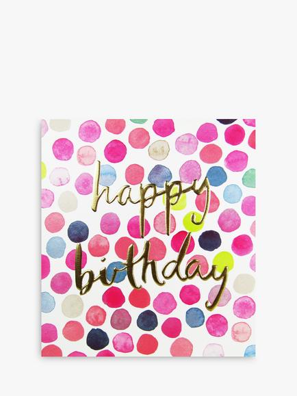 The Proper Mail Company Polka Dots Happy Birthday Card, Multi