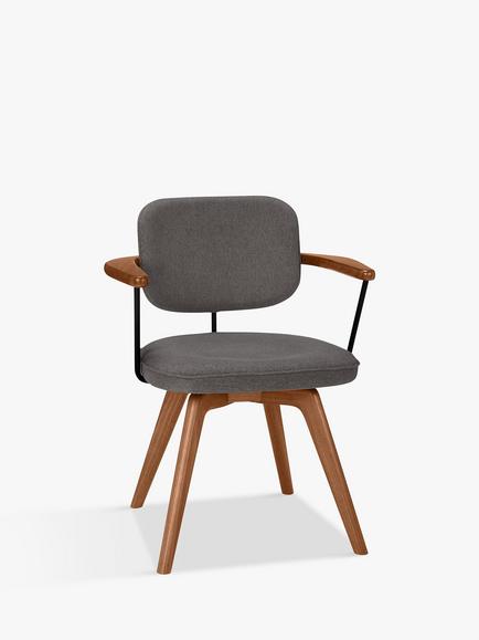 John Lewis Soren Office Chair, Ivory/Natural, Grey/Brown