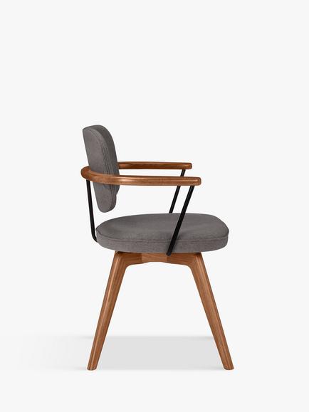 John Lewis Soren Office Chair, Ivory/Natural - view 2, Grey/Brown