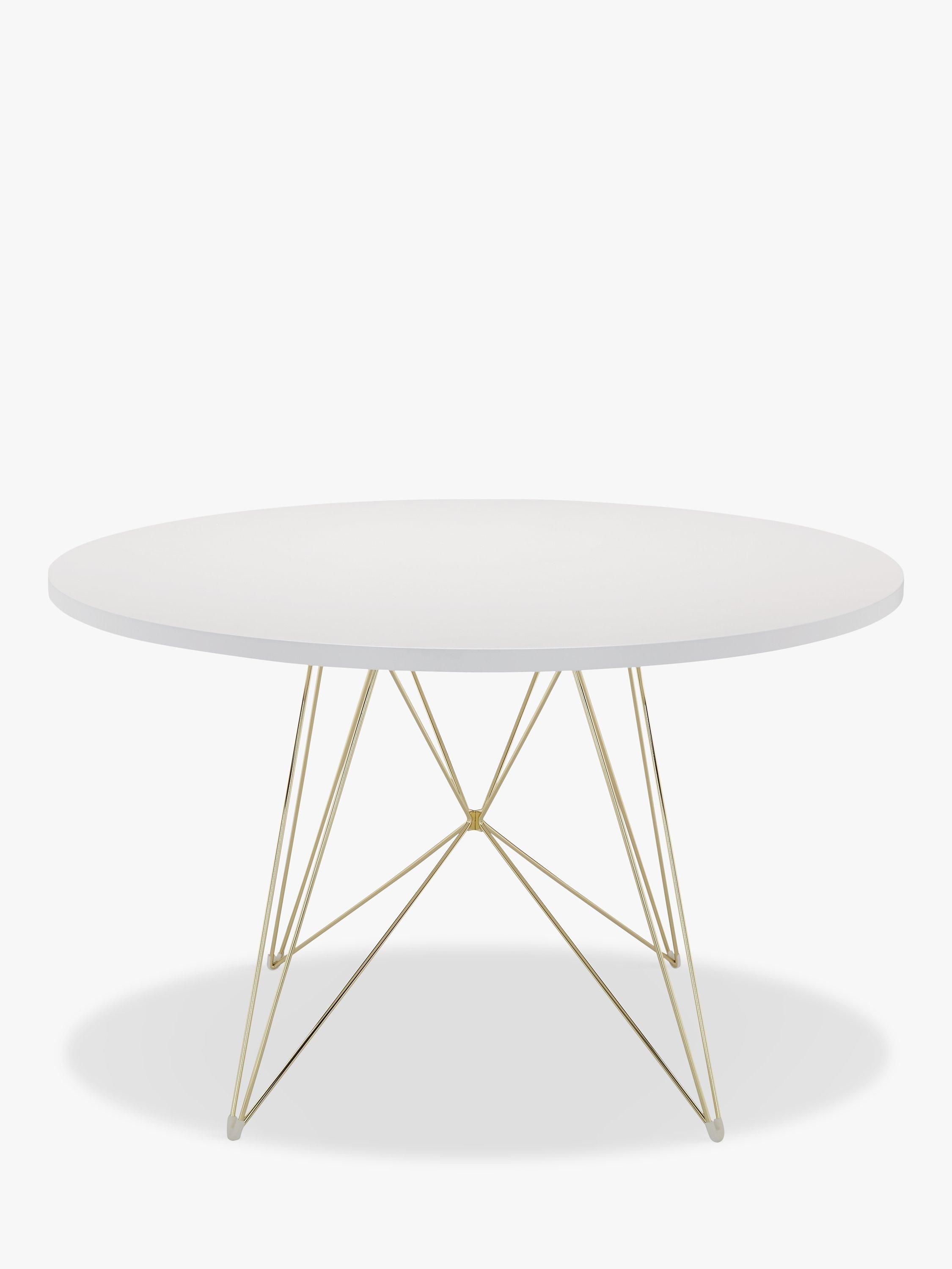 Magis XZ3 Round 4 Seater Dining Table, White/Gold