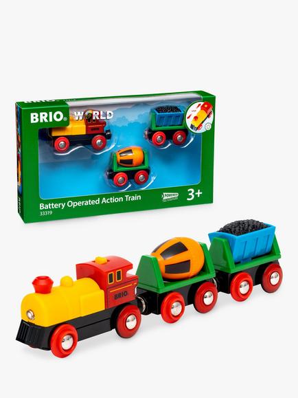 BRIO World Battery Operated Action Train, FSC-Certified (Beech), 
