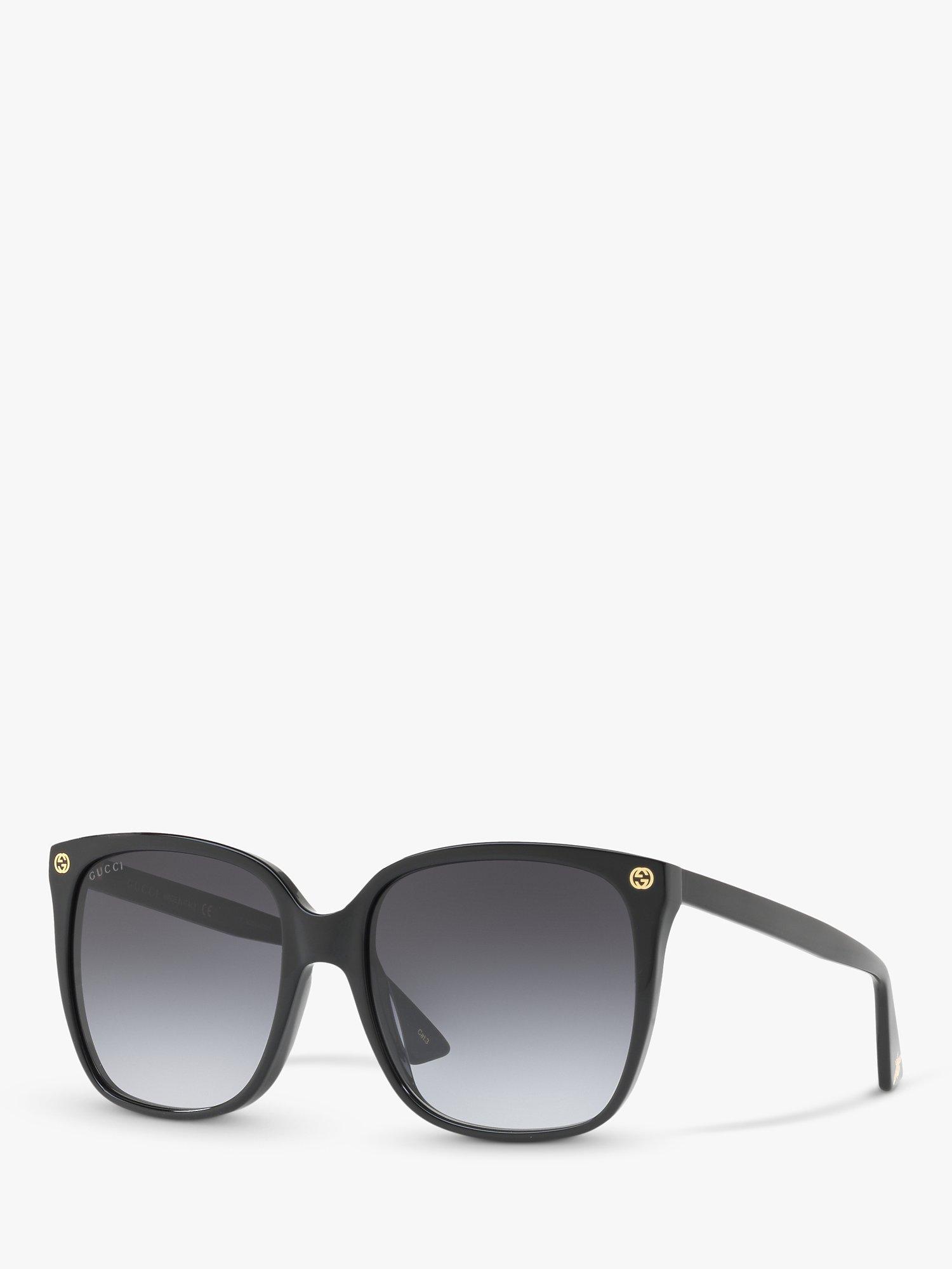 Gucci GG0022S Square Sunglasses, Matte Black/Grey Gradient