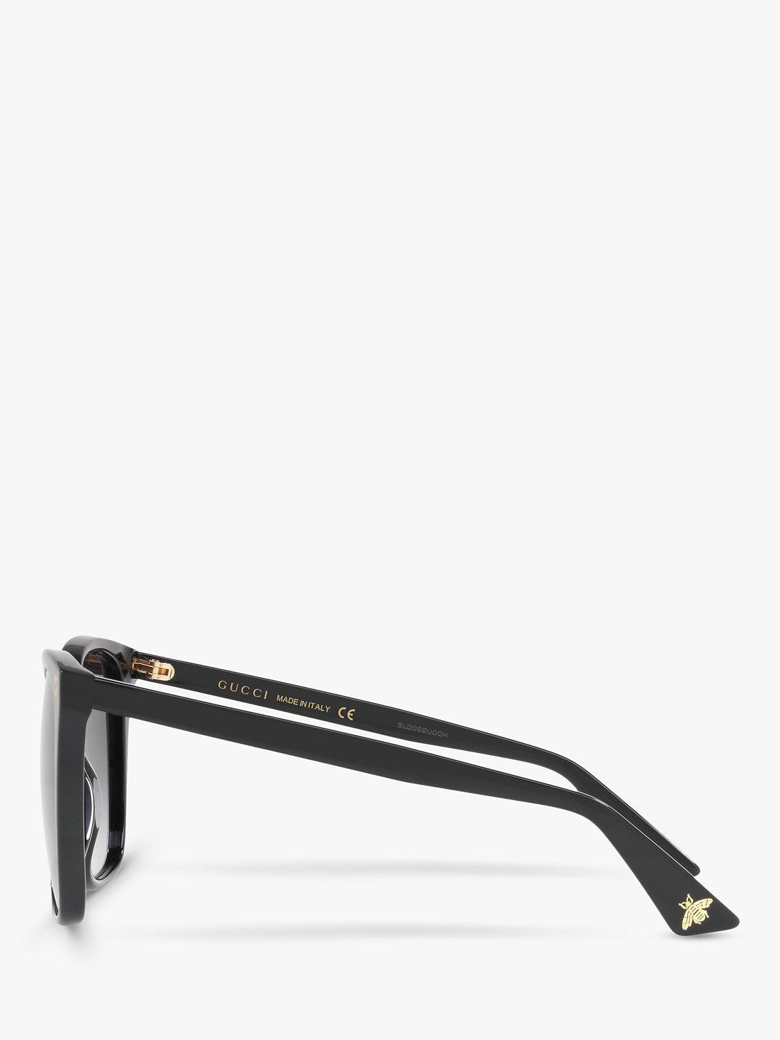 Gucci GG0022S Square Sunglasses, Matte Black/Grey Gradient