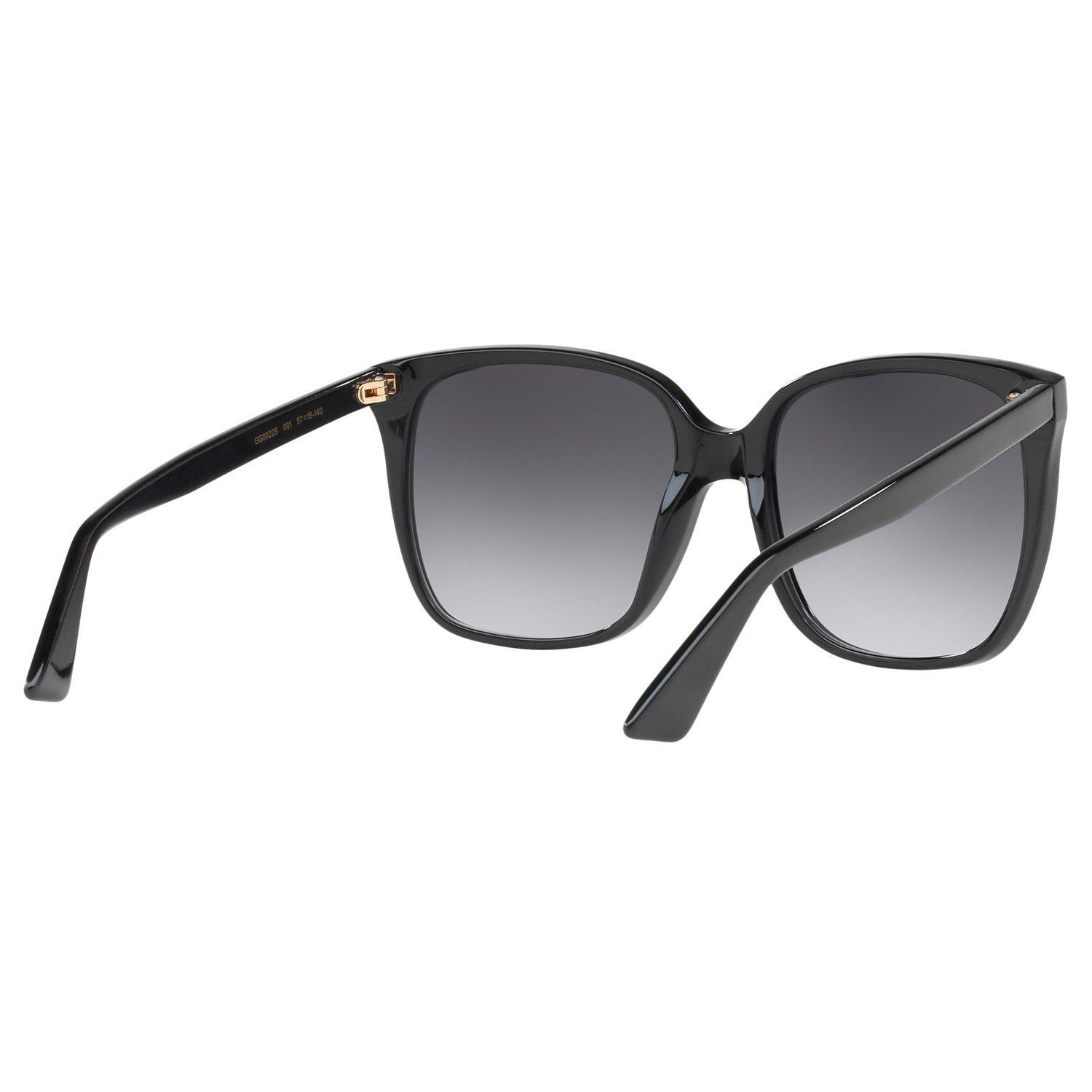 Gucci GG0022S Square Sunglasses, Matte Black/Grey Gradient