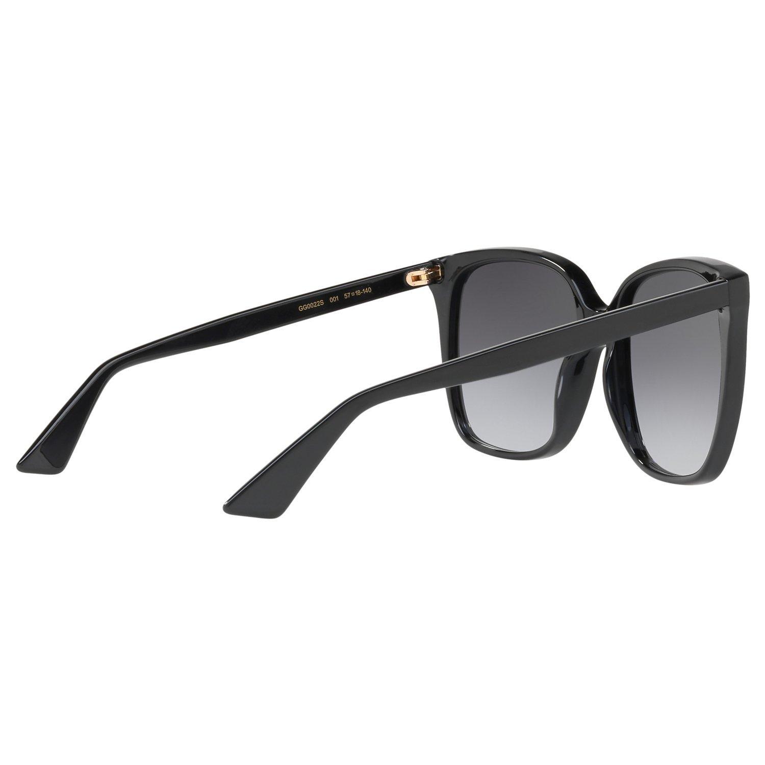 Gucci GG0022S Square Sunglasses, Matte Black/Grey Gradient