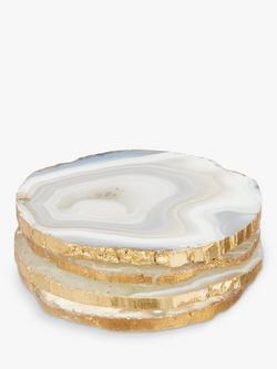 John Lewis Agate Coasters, Set of 4, Assorted Colours - view 2, Multi