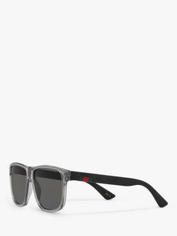 Gucci GG0010S Polarised D-Frame Sunglasses - view 2, Charcoal/Grey