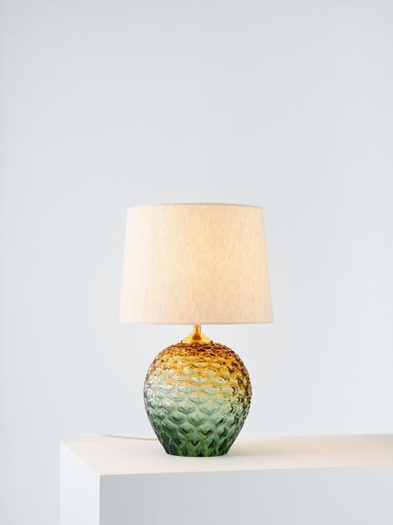 John Lewis Abigail Dimple Ombre Table Lamp, Green, Green