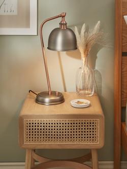 John Lewis Baldwin Table Lamp - view 2, Pewter/Copper