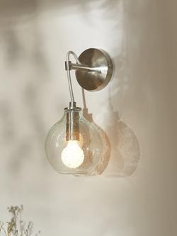 John Lewis Selsey Wall Light, Blue Tinted - view 2, Blue