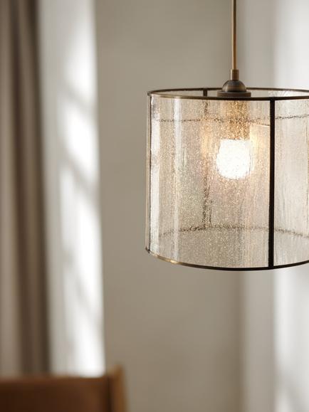 John Lewis Leighton Easy-to-Fit Bubble Glass Ceiling Shade - view 2, Clear