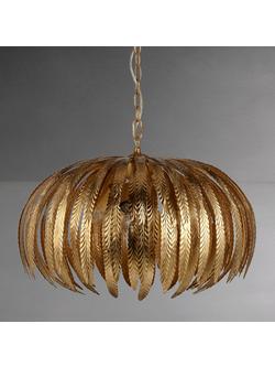 John Lewis Montserrat Leaf Ceiling Light, Gold, Gold