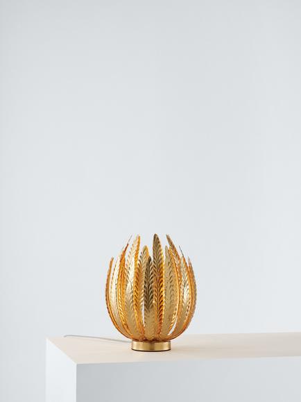 John Lewis Montserrat Leaf Table Lamp, Gold, Gold