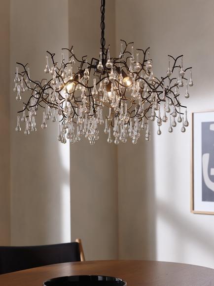 John Lewis Victoria 3 Light Ceiling Light, Large - view 2, Brown