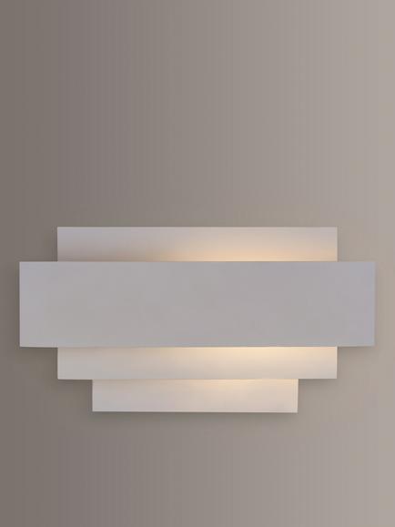 John Lewis Mezze Metal Wall Light, White, White