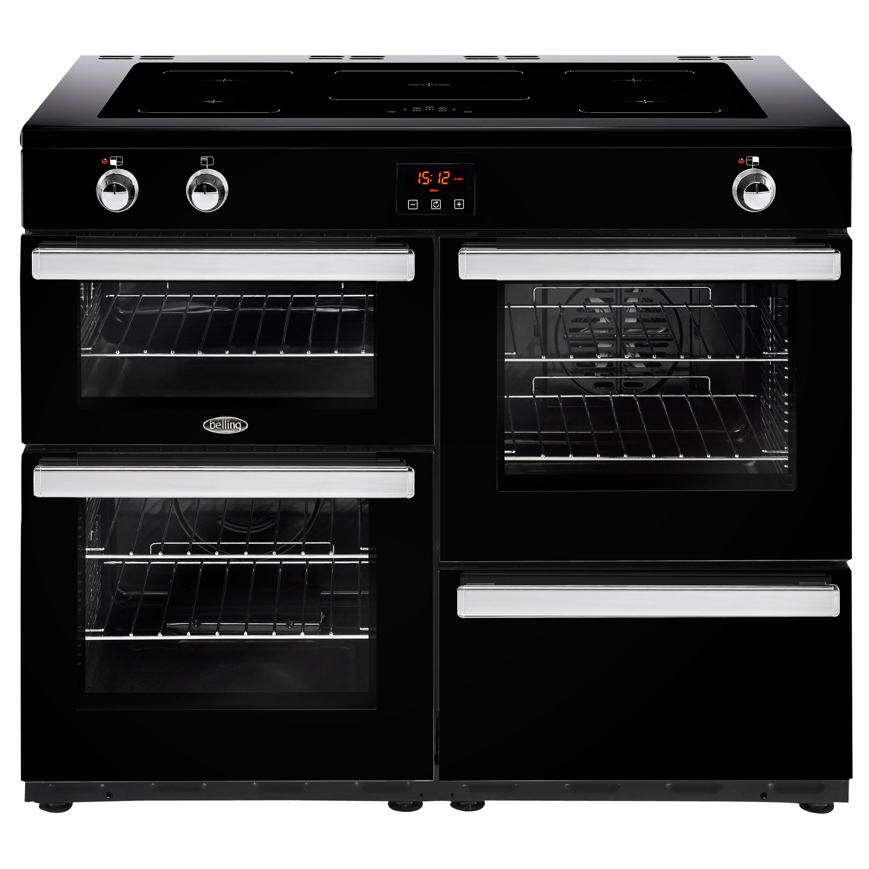 Belling Cookcentre 110EI Electric Range Cooker With Induction Hob, Black