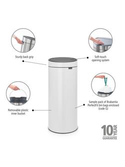 Brabantia New Touch Bin, 30L - view 2, White