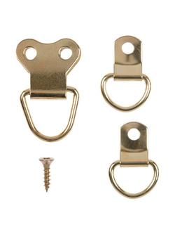 Frank Shaw Large & Small Brass Plated D Rings, Pack of 8 - view 2, Multi