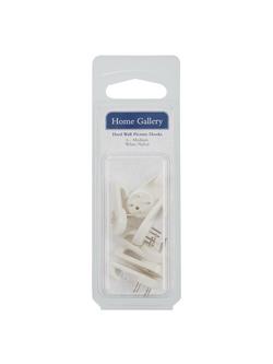 Frank Shaw Medium Hard Wall Hooks, Pack of 6, White, Multi