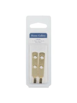 Frank Shaw Brass Plated J Hooks, Pack of 2, Multi