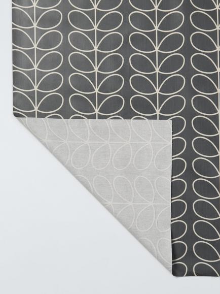Orla Kiely Linear Stem Oilcloth Tablecloth Fabric - view 2, Cool Grey