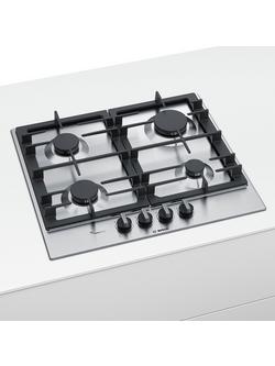 Bosch Series 6 PCP6A5B90 60cm Gas Hob, Brushed Steel - view 2, Brushed Steel