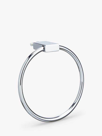 John Lewis Form Swing Towel Ring, Silver
