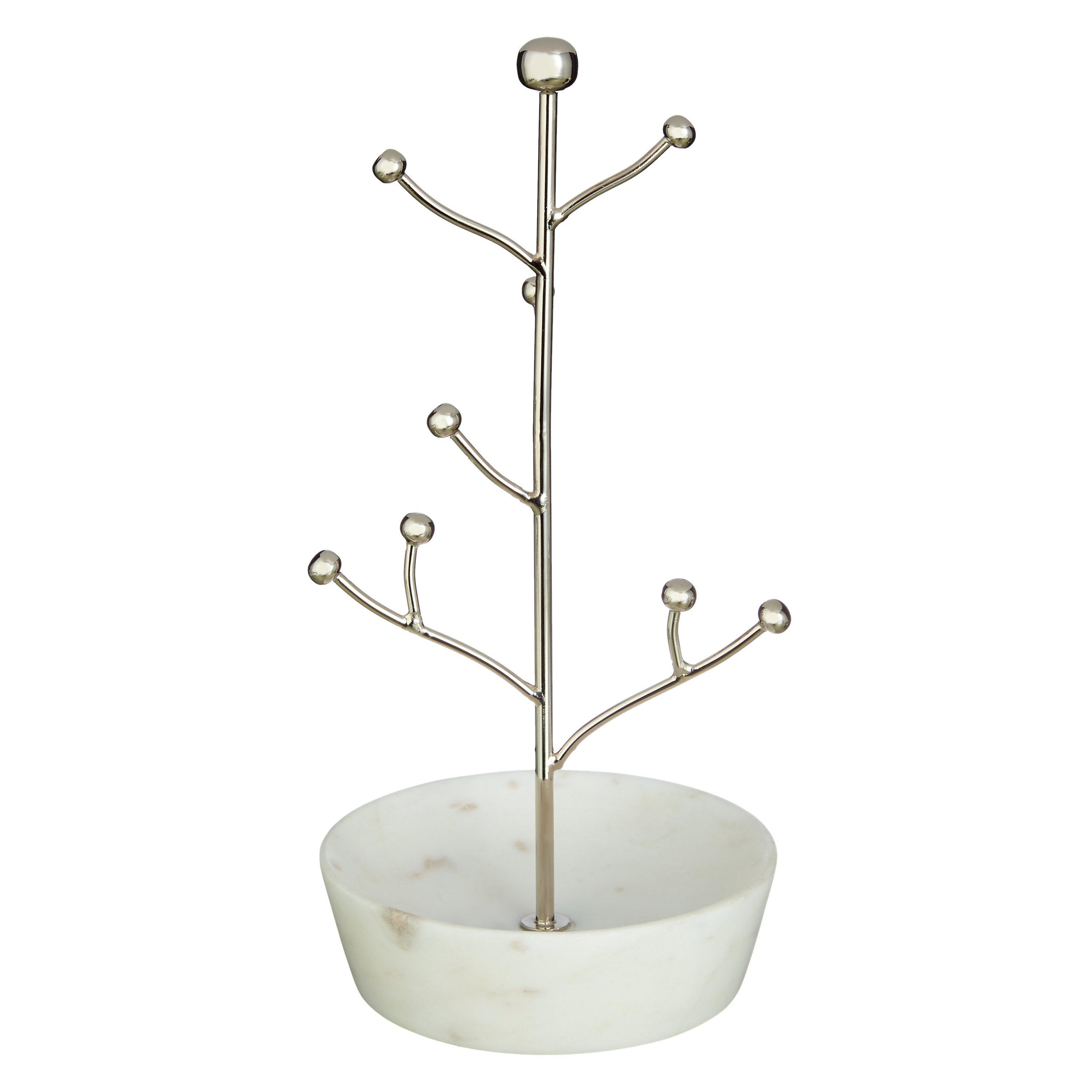 John Lewis & Partners Marble Jewellery Tree, White
