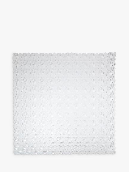 John Lewis Pebbles Square Shower Mat, Clear, Clear