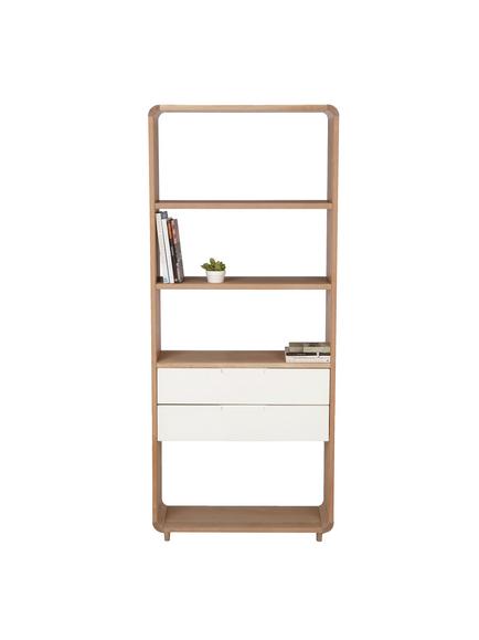 Ebbe Gehl for John Lewis Mira Wide 2 Drawer Bookcase - view 2, Oak/White