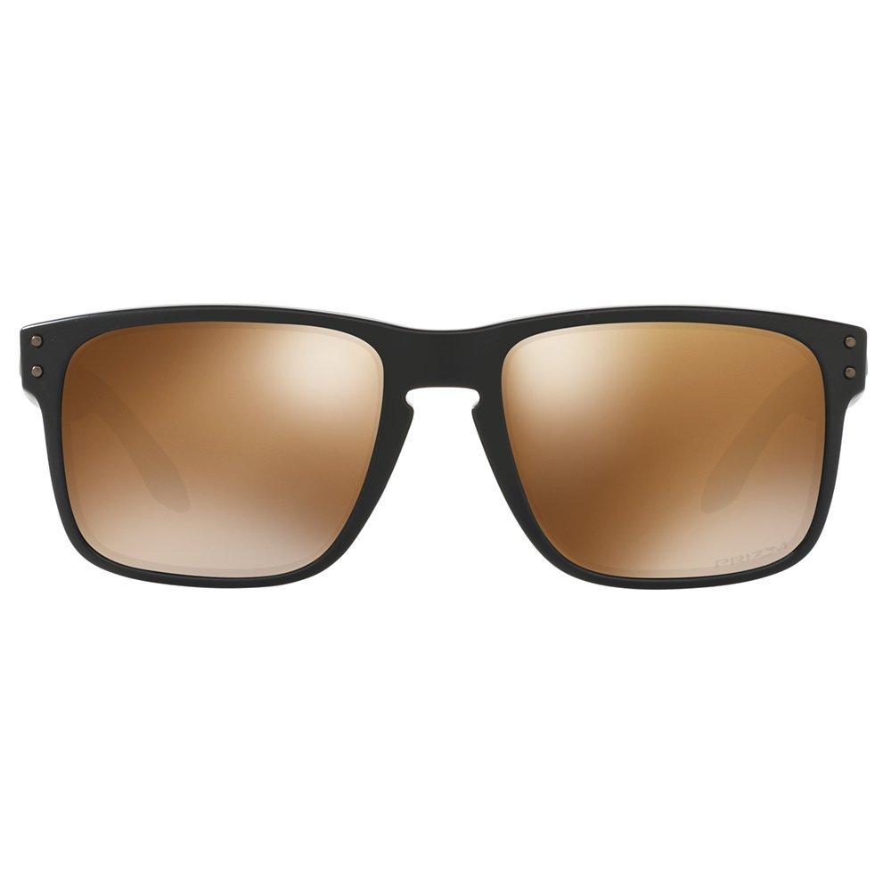 Product image 3 of 9, which shows Oakley OO9102 Men's Holbrook Prizm Polarised Square Sunglasses, Black/Mirror Brown