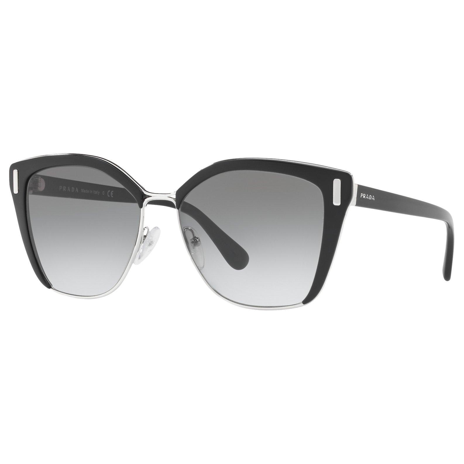 Prada PR 56TS Square Sunglasses, Matte Black/Grey Gradient