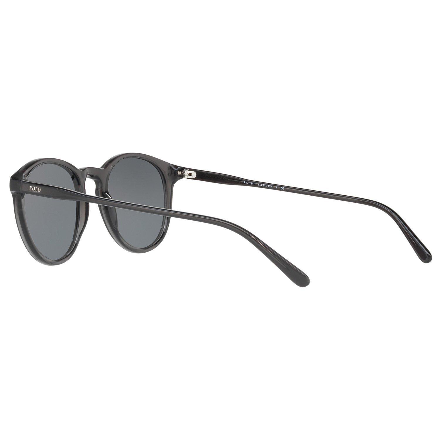 Polo Ralph Lauren PH4110 Men's Oval Sunglasses, Black/Mirror Grey