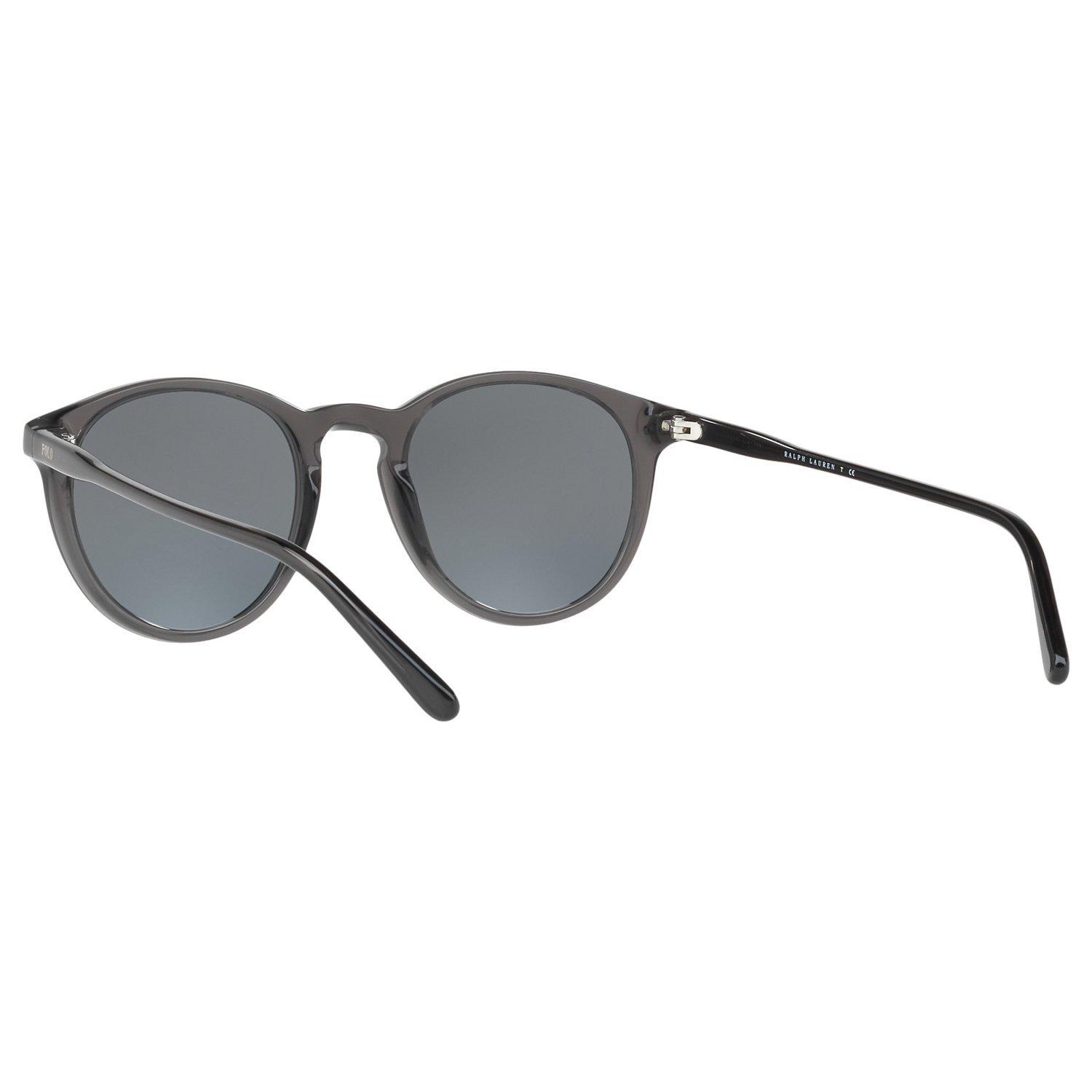Product image 6 of 10, which shows Polo Ralph Lauren PH4110 Men's Oval Sunglasses, Black/Mirror Grey
