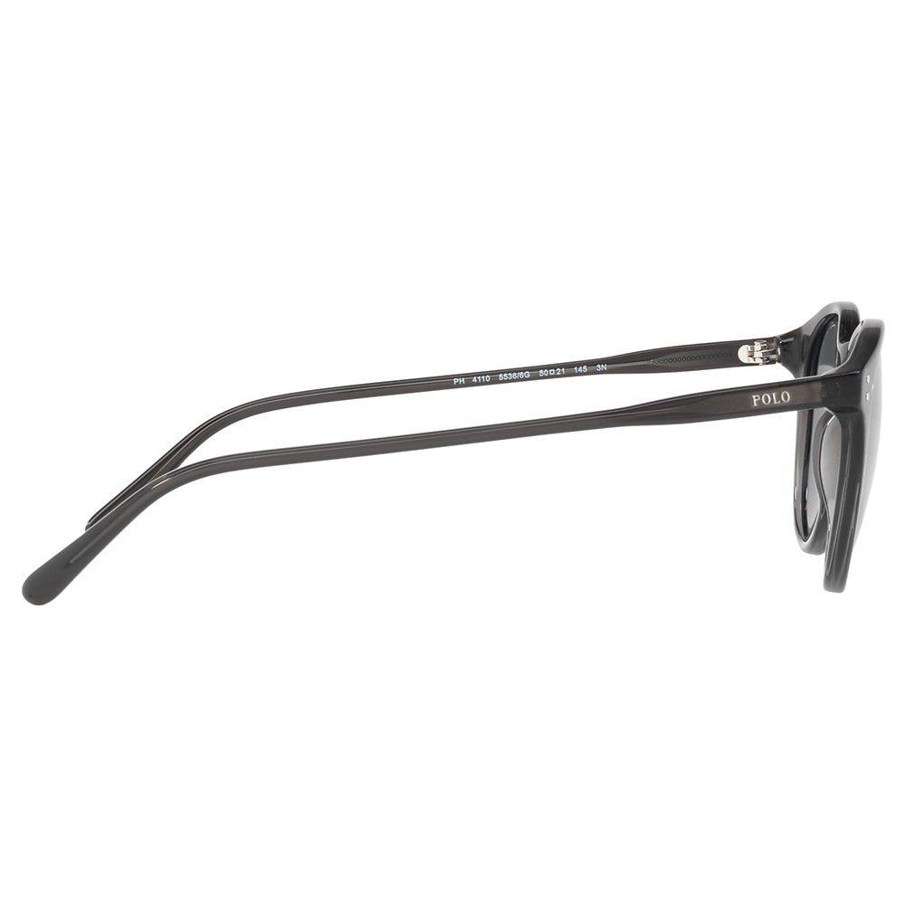 Product image 10 of 10, which shows Polo Ralph Lauren PH4110 Men's Oval Sunglasses, Black/Mirror Grey