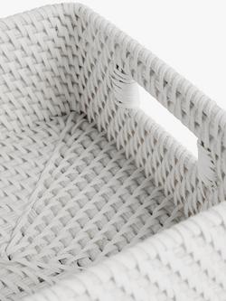 John Lewis Modern Country Rattan Shallow Basket - view 2, White