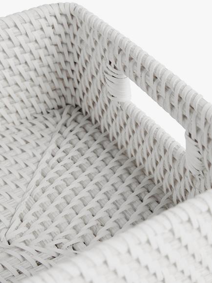 John Lewis Modern Country Rattan Shallow Basket - view 2, White