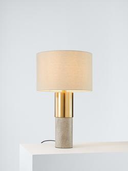John Lewis Akani Table Lamp, Grey/Brass