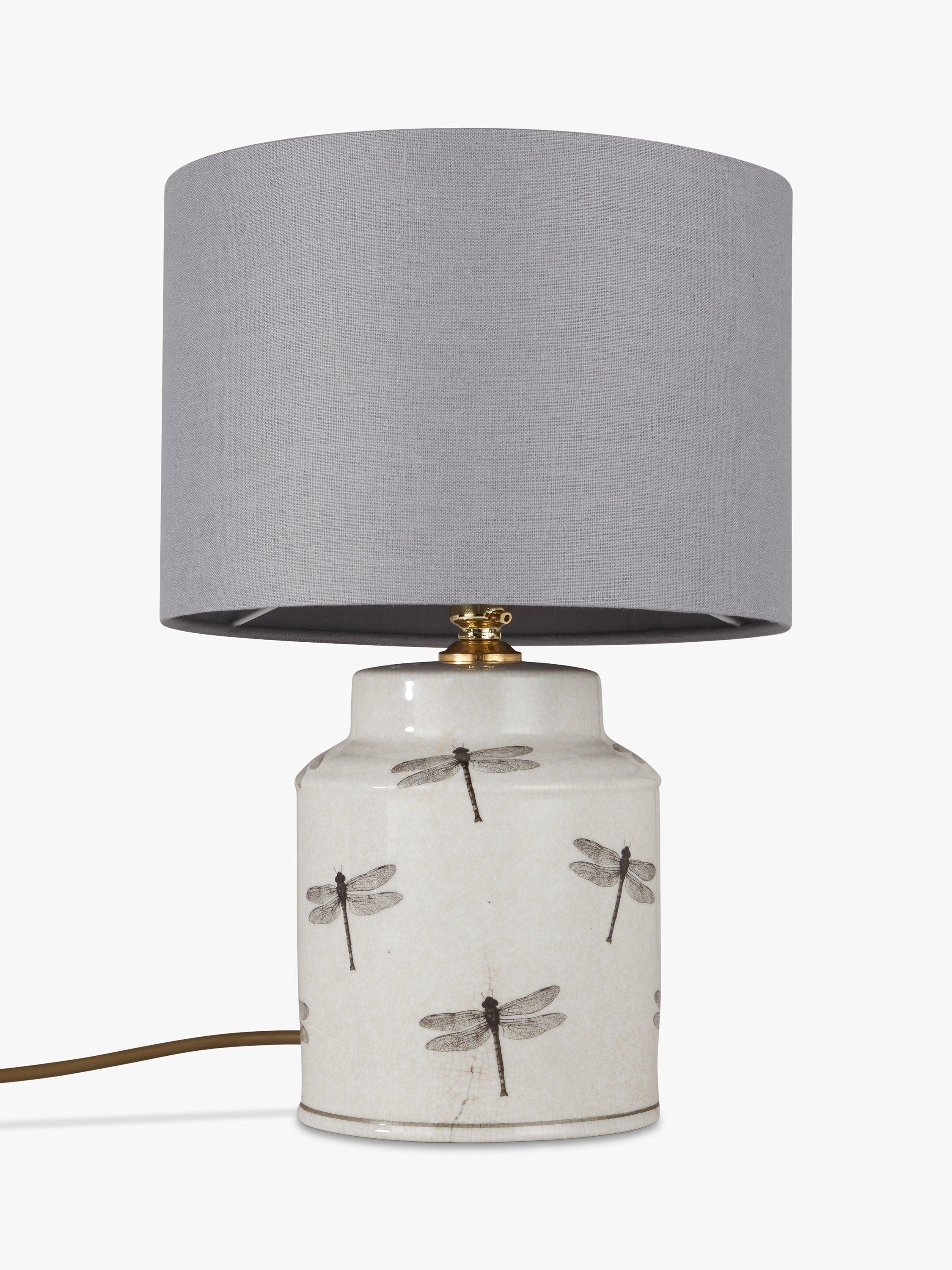 India Jane Dragonfly Canister Jar Ceramic Lamp Base Cream H25cm