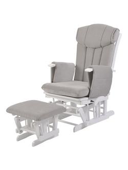 Kub Chatsworth Glider Nursing Chair and Footstool, Grey