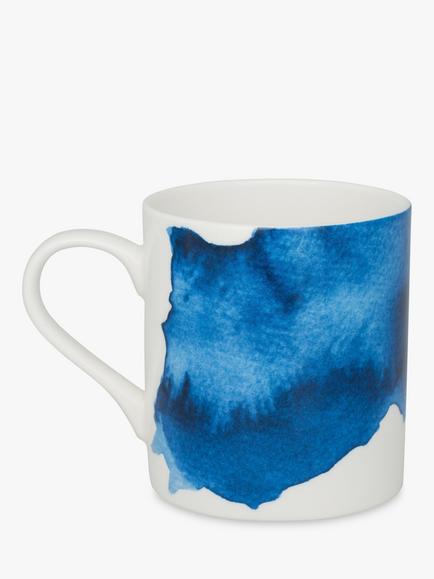 Rick Stein Coves of Cornwall Treyarnon Bay Mug, Blue/White, 300ml - view 2, Blue/White
