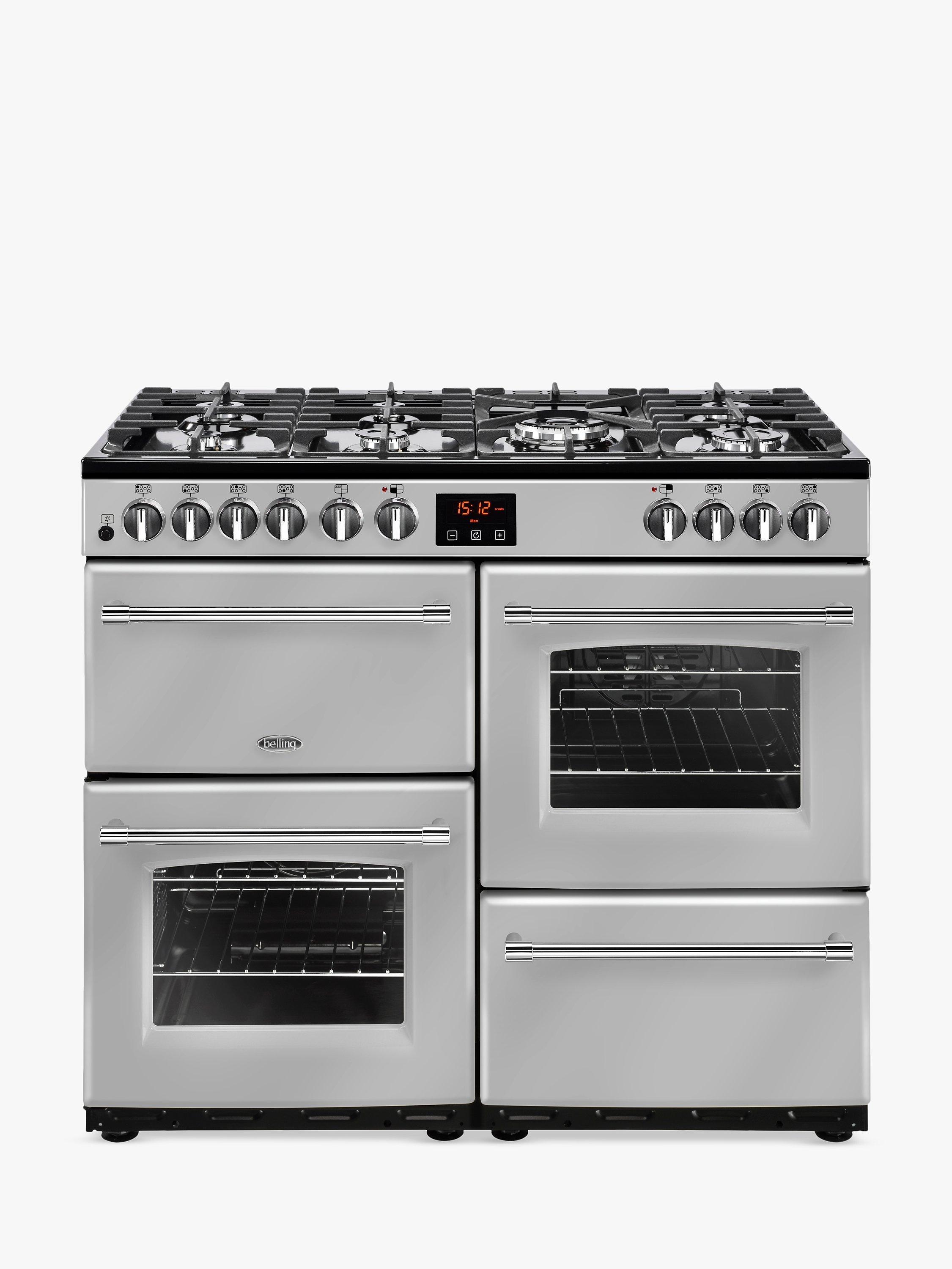 Belling Farmhouse 100DFT Dual Fuel Range Cooker, Silver