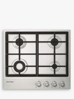 Fisher & Paykel CG604DNGX1 Gas Hob, Stainless Steel, Stainless Steel