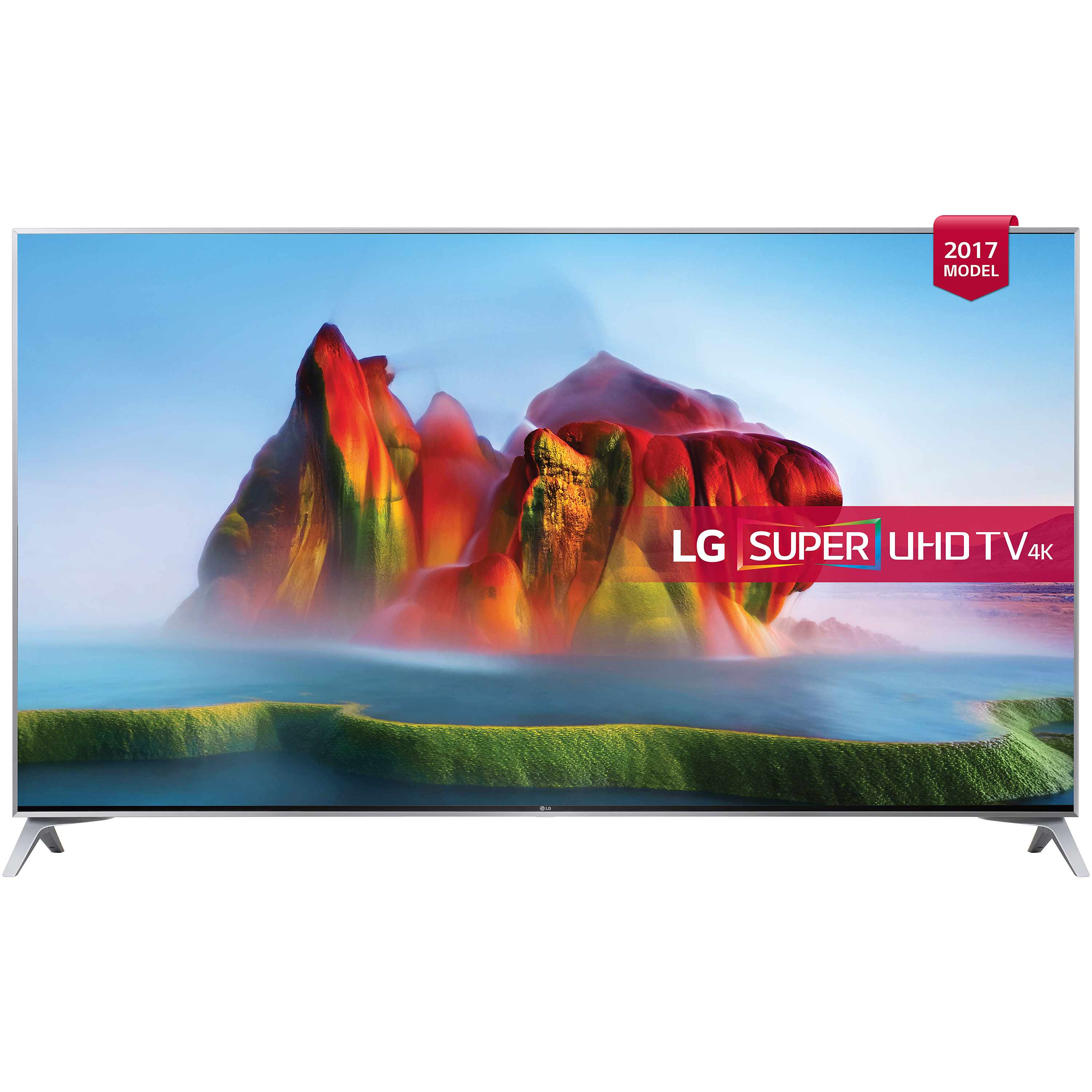 LG 49SJ800V LED HDR Super UHD 4K Ultra HD Smart TV, 49" with Freeview Play, Ultra Slim Design & Harman / Kardon Sound, Silver