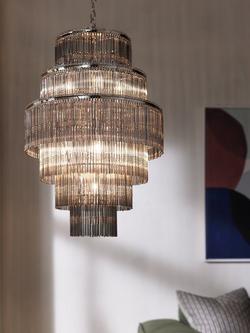 John Lewis Athenea Chandelier Ceiling Light, Smoke/Clear - view 2, Smoke/Clear