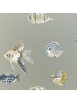 Harlequin Kamanu Wallpaper, Graphite / Mustard 111646