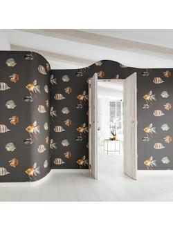 Harlequin Kamanu Wallpaper - view 2, Amber / Slate 111648