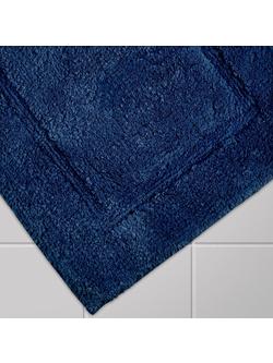 John Lewis Micro-Fresh Deep Pile Pedestal Mat - view 2, Navy