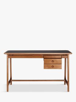 John Lewis New Soren Desk, FSC-Certified (Birch Wood) - view 2, Dark Birch