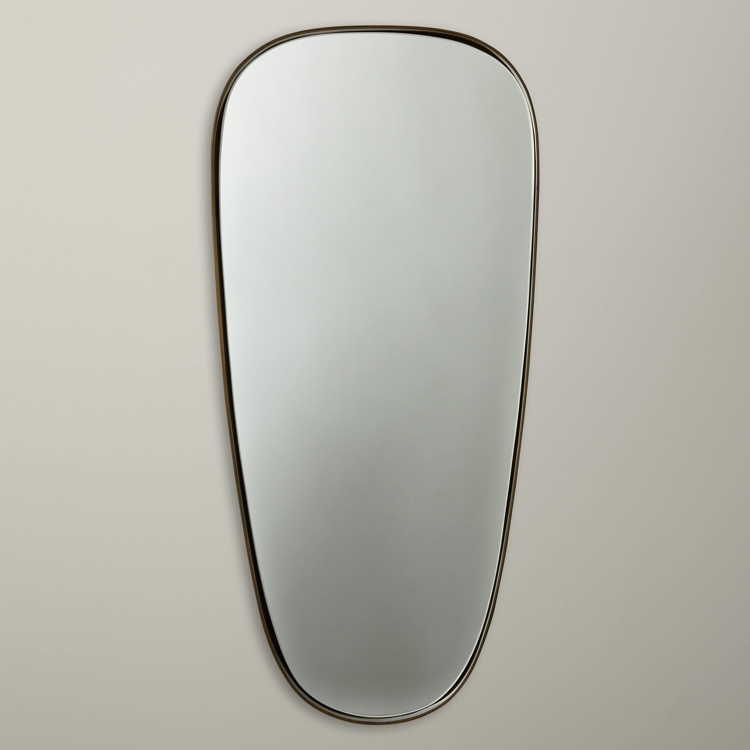 John Lewis & Partners Irregular Oval Mirror, Brass